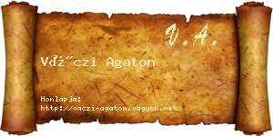 Váczi Agaton névjegykártya